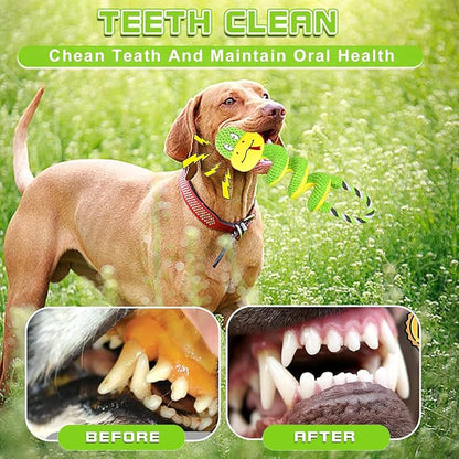 Squeaky Dog Toys, Chew-Resistant Dog Rope Toy with Squeaker & Crinkle Paper, Interactive Squeaky Tug of War Doggie Toy, Dog Toys for Small, Medium, and Large Dogs Daily Companionship