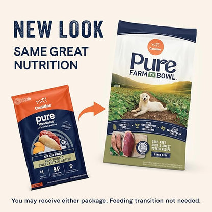 Canidae Pure Farm to Bowl Cage-free Duck & Sweet Potato, Adult, Grain-Free Dry Dog Food, 22lb