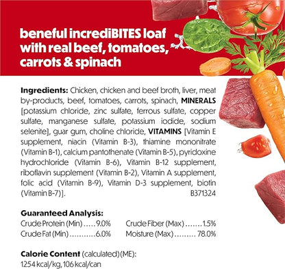 Purina Beneful Small Breed Wet Dog Food, Incredibites Loaf With Real Beef Recipe - (Pack of 12) 3 oz. Cans