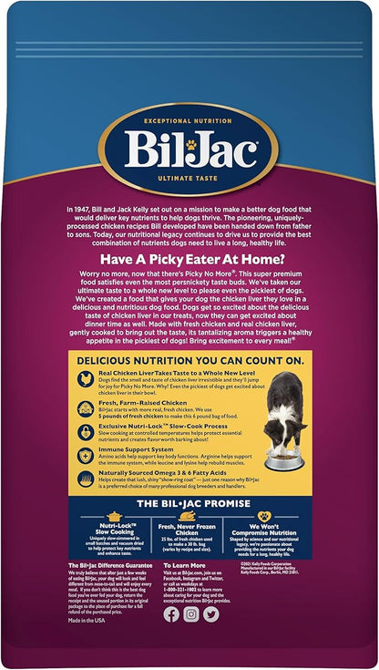 Bil-Jac Picky No More Medium & Large Breed Dry Dog Food, Chicken Liver Recipe, 6 lb (2 Pack)