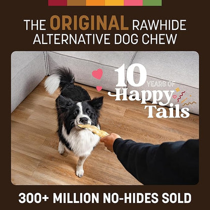 Earth Animal No Hide Strips - Natural Rawhide Free Dog Chew Strips, Venison - 4 Count