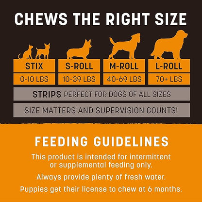 Earth Animal No Hide Strips - Natural Rawhide Free Dog Chew Strips, Barbeque Smoked Chicken & Turkey - 4 Count