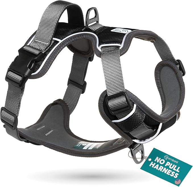 Embark Adventure Small Dog Harness – No-Pull, Reflective Trim, Military-Grade Nylon, Front Clip with Gel-Lined Handle, Soft & Padded