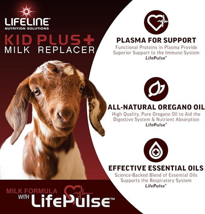 ANNUSO LIFELINE Kid Plus+ Milk Replacer, 6lb Bag - 23% Protein & 25% Fat - Enhanced with LifePulse for Added Support - Encourages Immunity, Digestion & Respiratory Health - Easy-Mix Powder