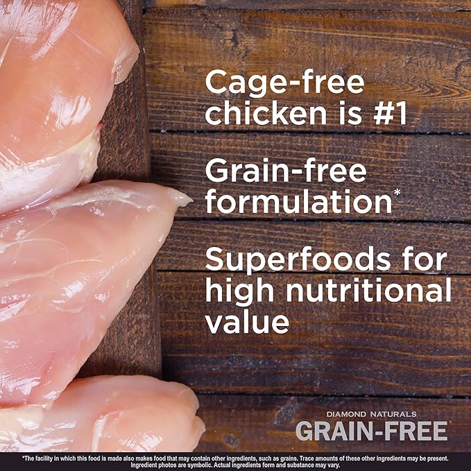 Diamond Naturals Grain Free Real Meat Recipe Premium Dry Dog Food With Real Cage Free Chicken 5Lb