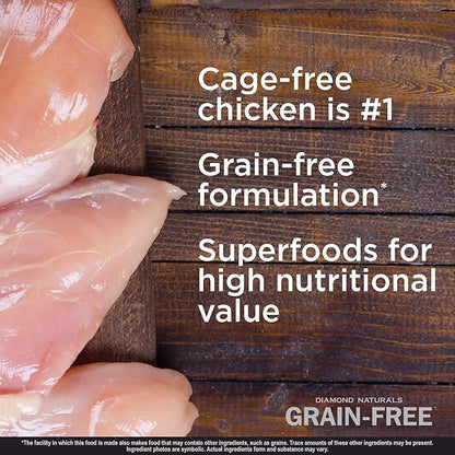 Diamond Naturals Grain Free Real Meat Recipe Premium Dry Dog Food With Real Cage Free Chicken 5Lb