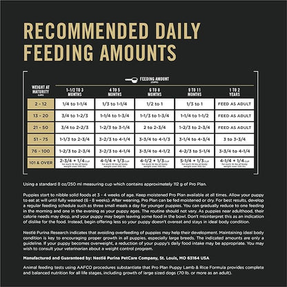 Purina Pro Plan Lamb and Rice Formula Dry Puppy Food, High Protein Healthy Dog Food, 18 lb. Bag