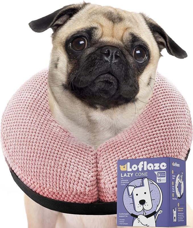 Loflaze Soft Inflatable Dog Cone Collar for Large Medium Small Dogs Cats After Surgery - Dog Neck Donut, E Collar, Elizabethan Collar Alternatives for Dogs Recovery