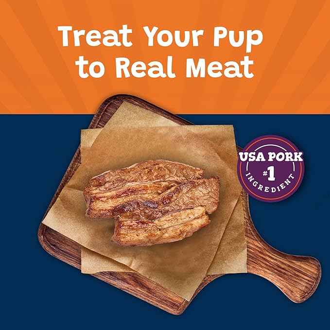 Blue Buffalo Sizzlers Natural Soft Dog Treats,Bacon-Style Soft-Moist Dog Treats with Real USA Pork,Original Flavor,6-oz Bag,(Pack of 2)