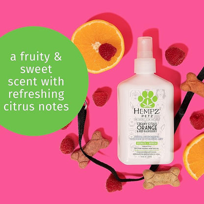 Hempz Petz Dog Cologne,Creamy Citrus Orange & Red Raspberry,8.5 fl. oz. - Hydrating Puppy Perfume,(Pack of 2)