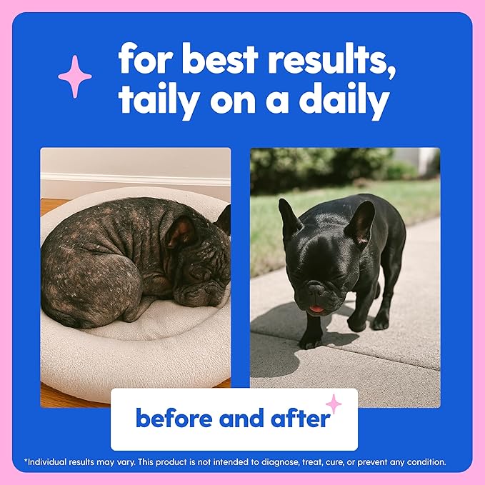 Taily Liquid Collagen for Dogs Skin and Coat Supplement, Cats | Taily Liquid Premium Grass-fed Collagen | Itch Relief for Dogs with Allergies, Biotin, Vitamin C and Hyaluronic Acid | Made in USA