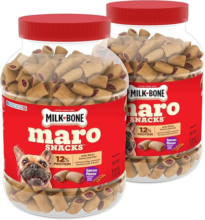 Milk-Bone MaroSnacks Bacon Flavor Small Dog Treats With Bone Marrow, 40 Ounces (Pack of 2) (Packaging Design May Vary)