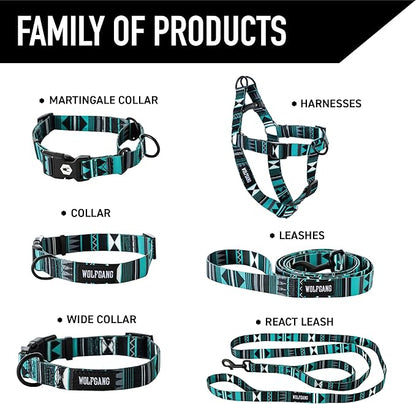 Wolfgang Heavy Duty Martingale Dog Collar with Quick Release Nylon Buckle for Walking & Training, WesternSky Print, Small