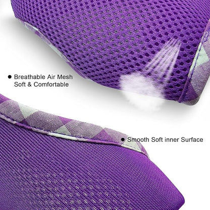 SuperBuddy Upgraded Soft Mesh Dog Harness, Super Breathable Lightweight Pet Harnesses for Puppy Dogs Outdoor Walking, Purple Dog Harness and Dog Leash Set Packing -Small