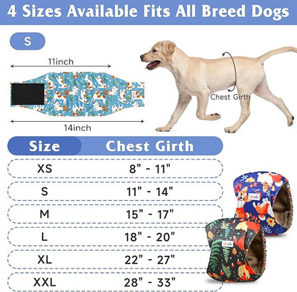 5 Pack Dog Diapers Male Reusable, Premium Belly Bands for Male Dogs, High Absorbing Pee Wraps for Doggie in Incontinence or Excitable Urination Flower XS