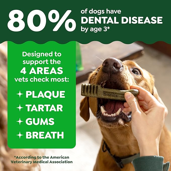 Greenies Veterinarian-Recommended Adult Natural Dental Dog Treats Large Size, Dog Dental Chews, Original Flavor, 54 oz. Pack, 34 Count