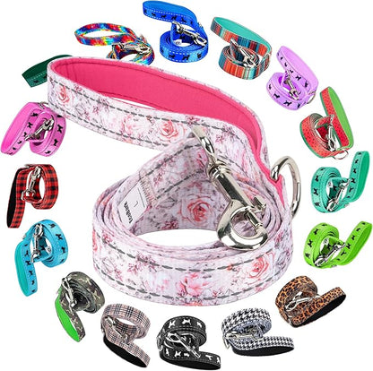 EcoBark Dog Leash - Soft & Reflective Comfort Leash with Padded Handle - Soft, Strong, & Durable for Small, Medium or Large Dogs (Floral)