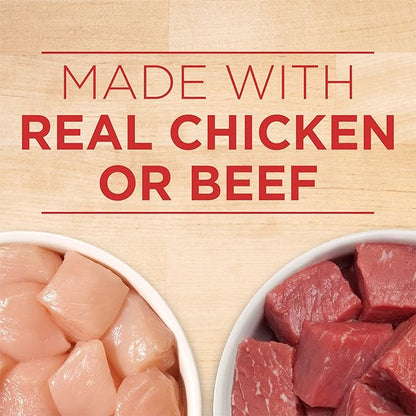 Purina ONE Tender Cuts in Gravy Chicken and Brown Rice,and Beef-and Barley Entrees Wet Dog Food Variety Pack - 13 oz. Cans,(Pack of 4)
