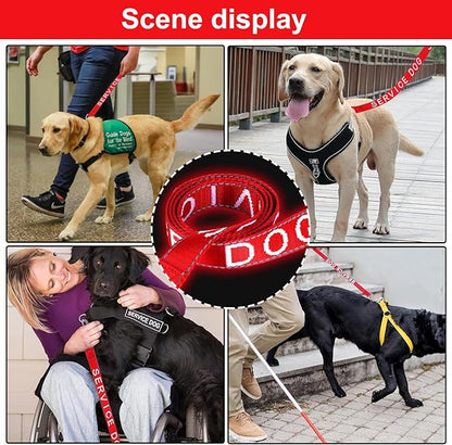 YeeBeny Service Dog Leash, Emotional Support Leash with Neoprene Handle and Reflective Lettering, Service Dog Stuff for Vest for Harnesses, Vests or Collars (Red, 0.6width)