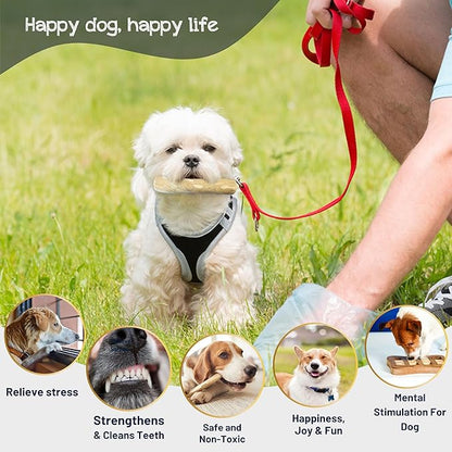 Set of 1 Coffee Wood Dog Chew Stick Toy for Dog, Natural and Real Wooden Bone Sticks for Pets, Safe Dental Cleaning Chews, Pets Health, Teeth Cleaning and Relieve Stress (Small)