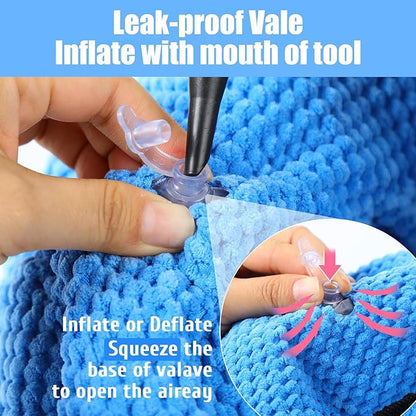 2-in-1 Soft Inflatable Dog Cone Collar Alternative with Enhanced Anti-Licking Guard Shield, Dog Collar After Surgery, Adjustable Recovery Cones for Large Medium Small Dogs and Cats (Blue,M)