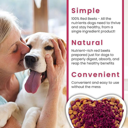 Olewo Original Red Beets for Dogs – Internal Support Dog Food Topper for Skin Sensitivity and Overall Balance, Prebiotic Fiber and Whole Food Nutrients, 1 lb