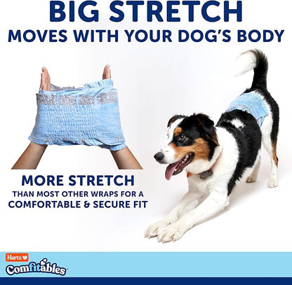 Hartz Comfitables Disposable Male Dog Wraps with Stretchy Waistband, Large 24 Count