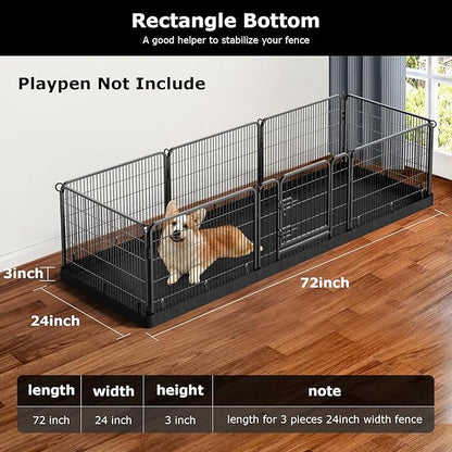PJYuCien Rectangle Dog Playpen Bottom -Stabilize the Dog Play Pen, Fits 8 Panels 32" Width Dog Playpen -32"x96" Assembly Size 600D Oxford Cloth Waterproof Playpen Bottom (Only Bottom Pad, No Playpen