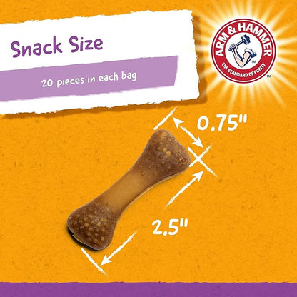 Arm & Hammer for Pets Nubbies Dental Treats - Baking Soda & Calcium Dog Dental Chews, Nubbed Texture Helps Scrub Plaque & Tartar While Chewing, Peanut Butter Flavor, 20 Count, 7 Ounce - 24 Pack