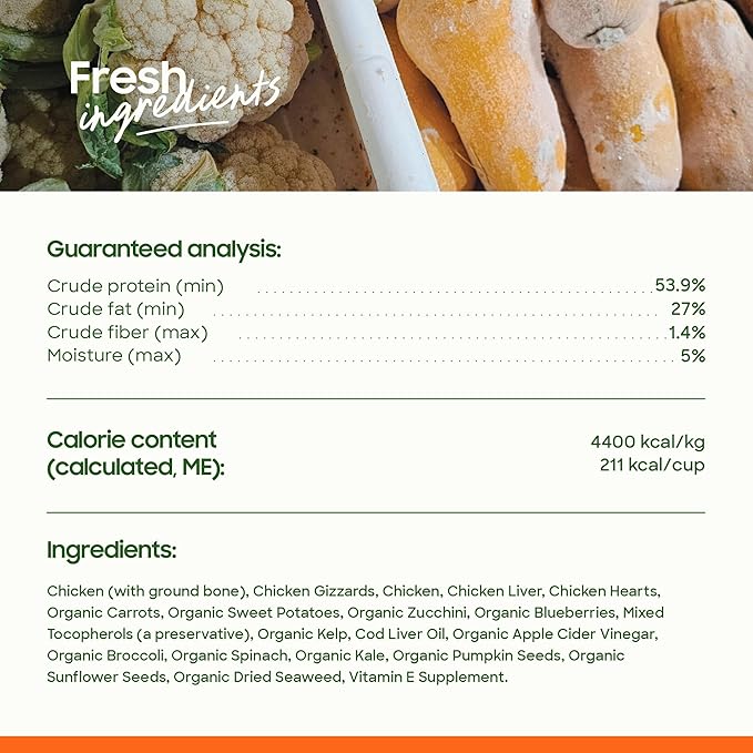smallbatch Pets Freeze-Dried Raw Dog Food – Chicken Recipe –20 oz Small Bites – High Protein, Grain Free – Complete Meal or Topper – Made in USA with Organic Superfoods (20 Oz, Chicken)