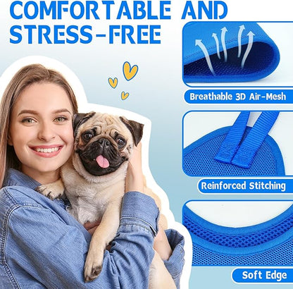 Supet Dog Grooming Hammock Harness for Dogs Cats, Relaxation Pet Nail Clipper Hammock, Restraint Dog & Small Animal Leashes Sling for Groomingk for Nail Trimming (Blue, XS)