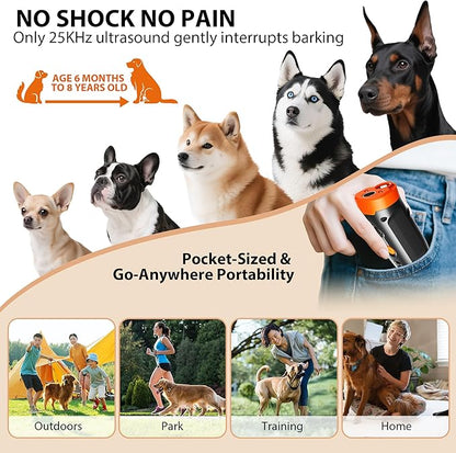 Ultrasonic Dog Bark Deterrent Devices - Rechargeable Anti-Barking Devices, 33-40FT Range Bark Control,Human Portable Dog Training & Behavior Aids