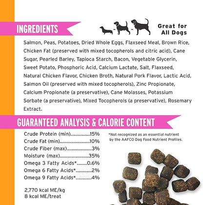 Pet Botanics 12 oz. Pouch Omega Plus, Soft & Chewy, Salmon Flavor, with 500 Treats Per Bag, The Choice of Top Trainers