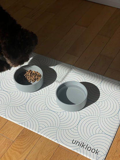 Dog Food Mat - Dog Bowl Mat - Pet Food Mat Dog Mat for Food and Water - Dog Feeding Mat - Dog Water Bowl Mat - Waterproof Dog Water Mat - UnikLook