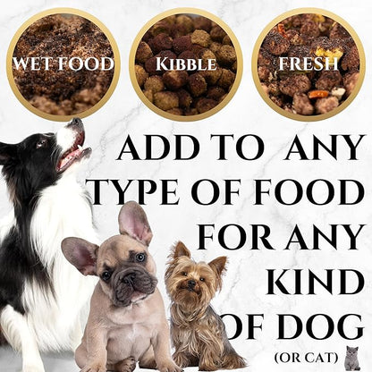 Beef Blood Dog Food Toppers for Picky Eaters | 100% Real Beef Flavor Meal Toppers for Dogs and Cats | USDA Approved Freeze-Dried Powder Pet Meal Booster | Made in The USA - 3.05 Oz
