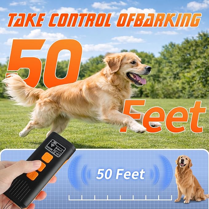 Dog Bark Deterrent Devices for Training Collar and Pet Supplies Ultrasonic Dog Whistle Corrector with Small and Medium Box Size Gentle Leader for Dogs with Instant Button Silencer Technology