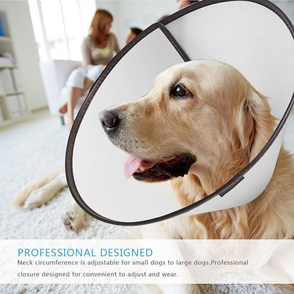Adjustable Dog Elizabeth Collar Latest Upgrade Pet Protective Collar with Soft Edge Dog Neck Cone Recovery Cone Collar for Anti-Bite Lick, Surgery or Wound Healing (L)