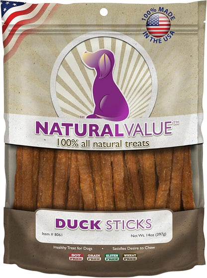 Loving Pets Natural Value All Natural Soft Chew Duck Sticks For Dogs, 14-Ounce
