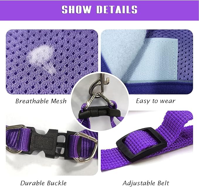 FEimaX Dog Harness and Leash Set, No-Pull Breathable Soft Mesh Puppy Vest Harness Reflective Adjustable Pet Harnesses for Small Medium Dogs and Cats - Outdoor Easy Control for Walking