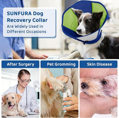 Cone for Dogs, Soft Dog Cone for Medium Large Dogs, Dog Cones Collar After Surgery to Stop Licking, Adjustable Pet Cones Alternative with Double-Layer Design, Blue L