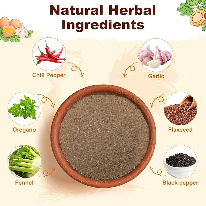 Natural Chicken Dewormer with Chili Powder, Herbal Poultry Care Blend, Safe for Laying Hens, 1 lb Bag