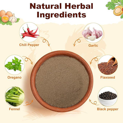 Natural Chicken Dewormer with Chili Powder, Herbal Poultry Care Blend, Safe for Laying Hens, 1 lb Bag