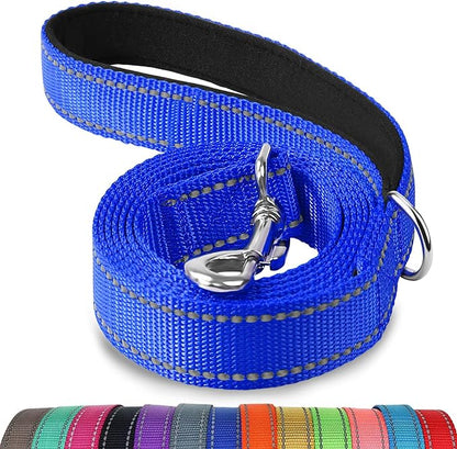 Joytale Dog Leash, 5 FT Double-Sided Reflective, Padded Handle Nylon Heavy Duty Leashes for Small Dogs Walking, Navy Blue