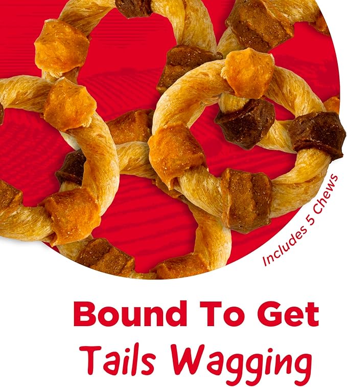 Country Kitchen Rawhide Free Kabob Rings Dog Chews, Made with Real Chicken, Beef, Pork, and Duck, 5 Count (Pack of 2)