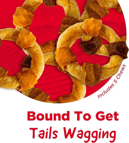 Country Kitchen Rawhide Free Kabob Rings 4 Flavor Protein Variety Dog Chews, Made with Real Chicken, Beef, Pork, and Duck, 5 Count
