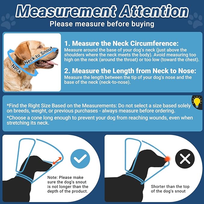 Dog Cone to Stop Licking, Clear Recovery Collar with Detachable Zipper, Sturdy Elizabethan Collar for Large Medium Small Dogs, Soft Adjustable Cone After Surgery Patented, Black M