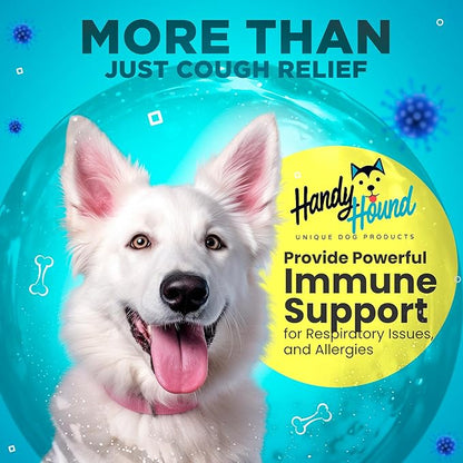 Handy Hound Dog Cough Supplement - Manuka Honey, Natural Herbal Formula for Throat Soothing & Mucus Support - Made in USA (4 Oz)