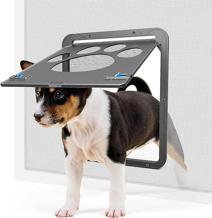 Petleso Dog Screen Door, Pet Screen Door Lockable Doggie Door for Screen Easy Install Pet Door for Doggy and Cat, Inner Size 8.25"×10.5" etleso
