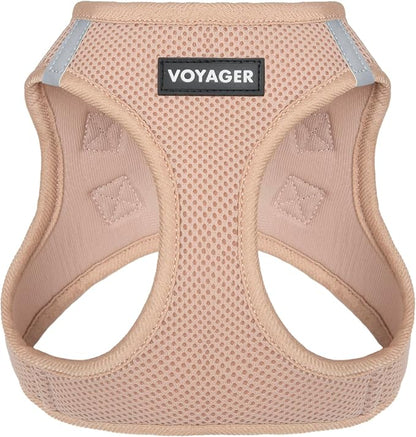 Best Pet Supplies Voyager Step-in Air Harness - All Weather Mesh, Reflective, No Pull Harness for Dogs, Cats - Secure with Hook & Loop Fastener, Buckle, Double D-Rings - Khaki, M