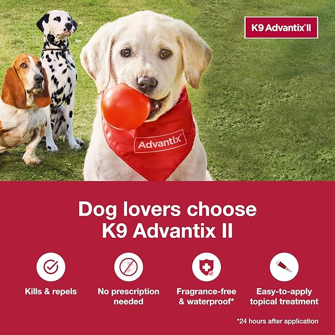 K9 Advantix II XL Dog Vet-Recommended Flea, Tick & Mosquito Treatment & Prevention | Dogs Over 55 lbs. | 3-Mo Supply
